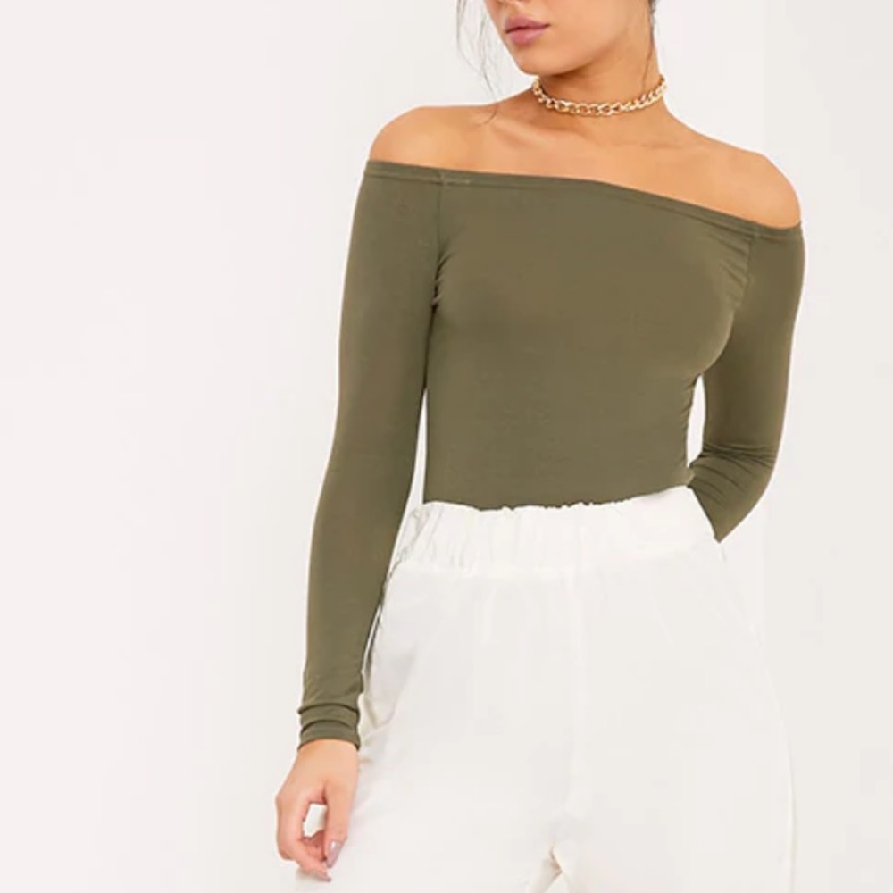 PrettyLittleThing Off The Shoulder Bodysuit